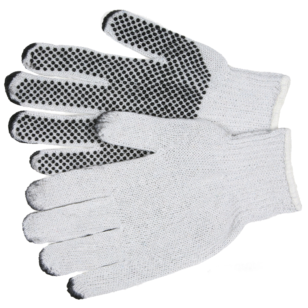 PVC One Side Dotted String Knit Gloves