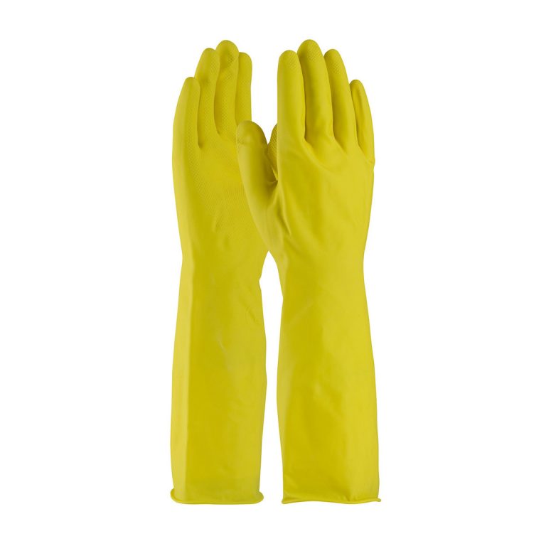 Durable Yellow Latex Chemical Gloves for Optimal Protection