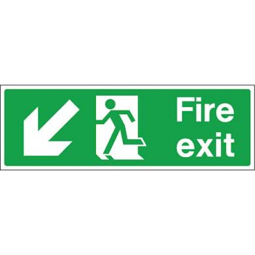 FIRE EXIT ARROW LEFT DOWN SIGN