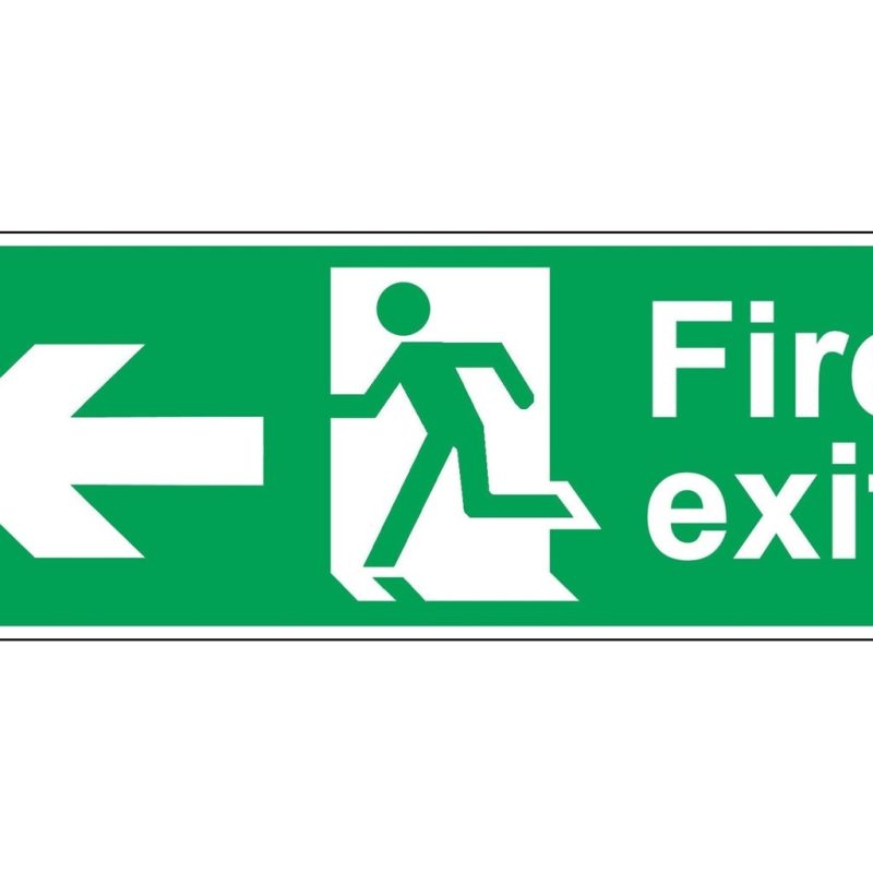 FIRE EXIT ARROW LEFT SIGN