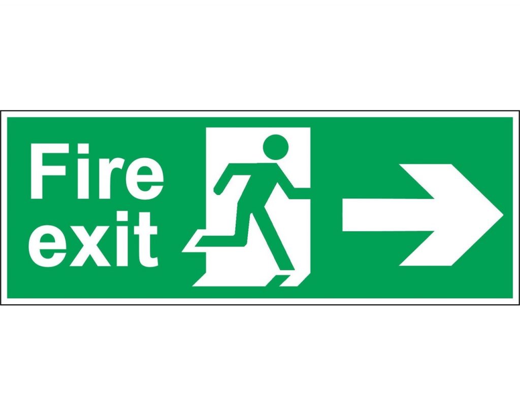 FIRE EXIT ARROW RIGHT SIGN