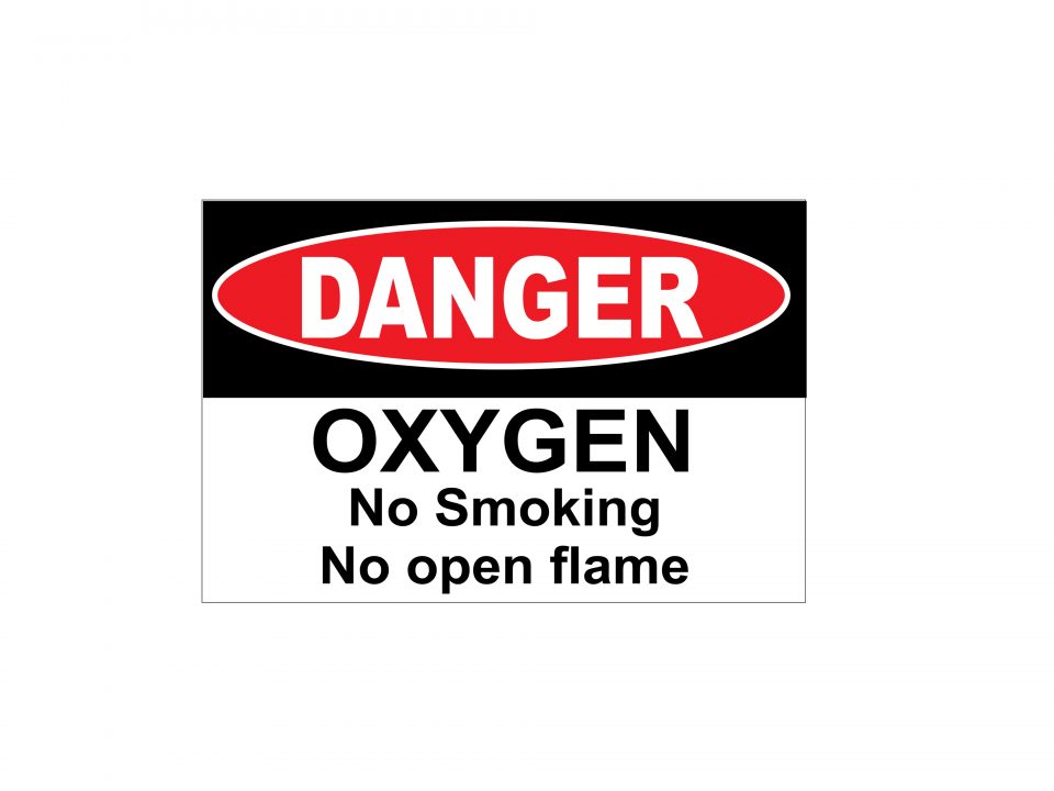OXYGEN NO SMOKING NO OPEN FLAME SIGN