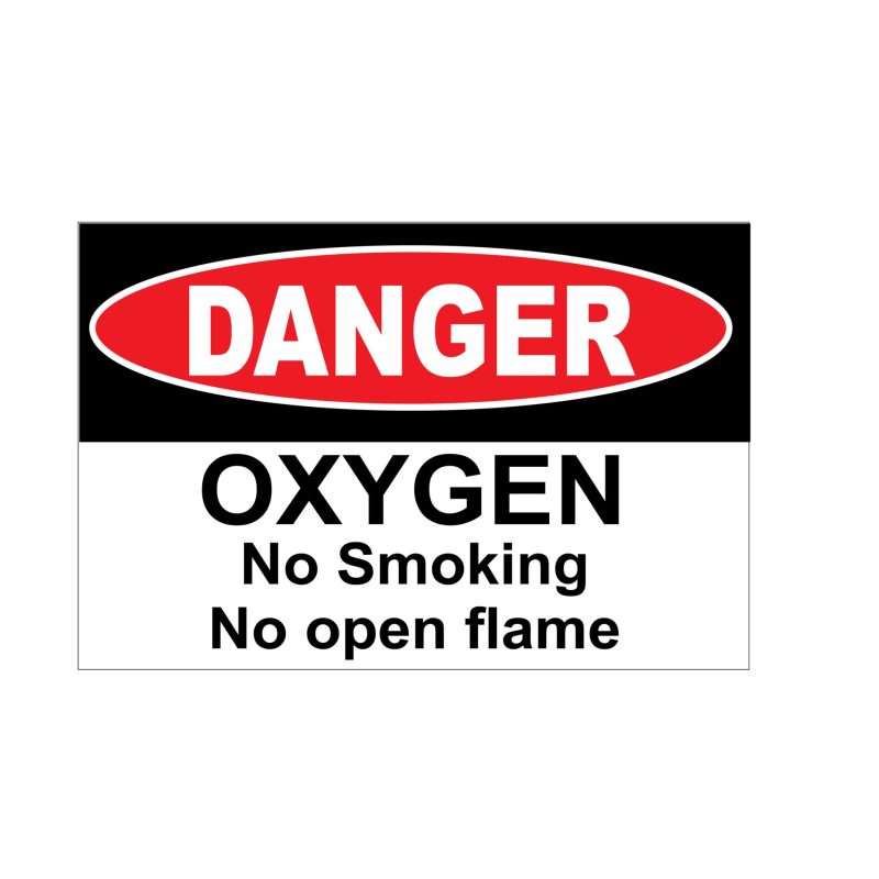 OXYGEN NO SMOKING NO OPEN FLAME SIGN