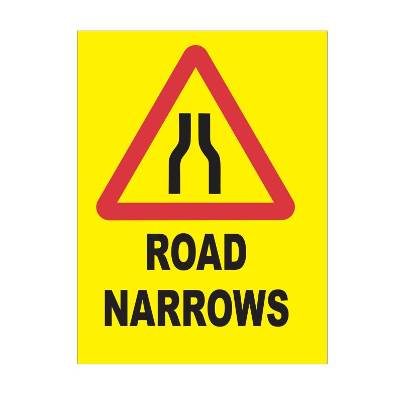 ROAD NARROWS SIGN