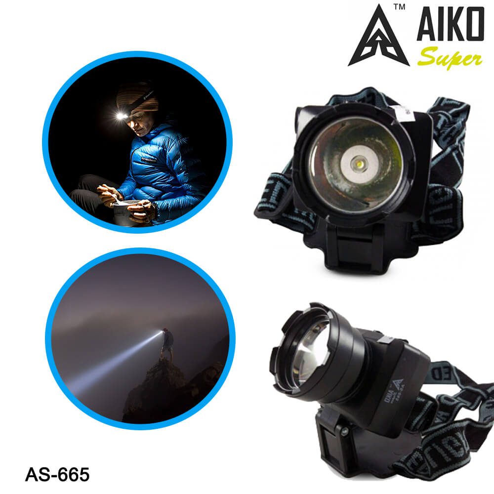 AIKO HEAD RECHARGEABLE TORCH LIGHT HEAD MOUNTED LED