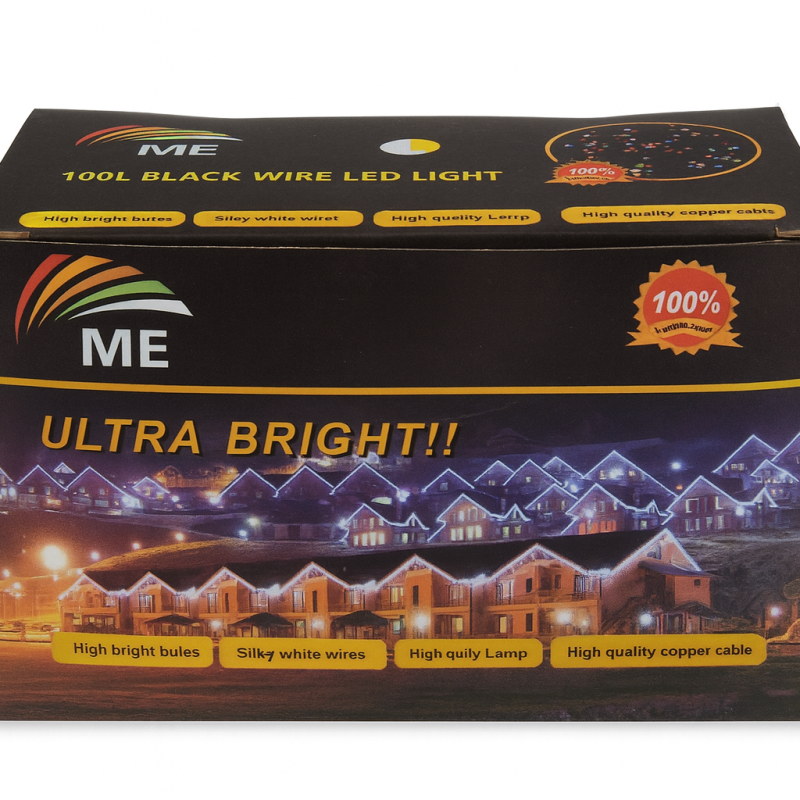 ME 100L Black Wire LED Christmas Lights