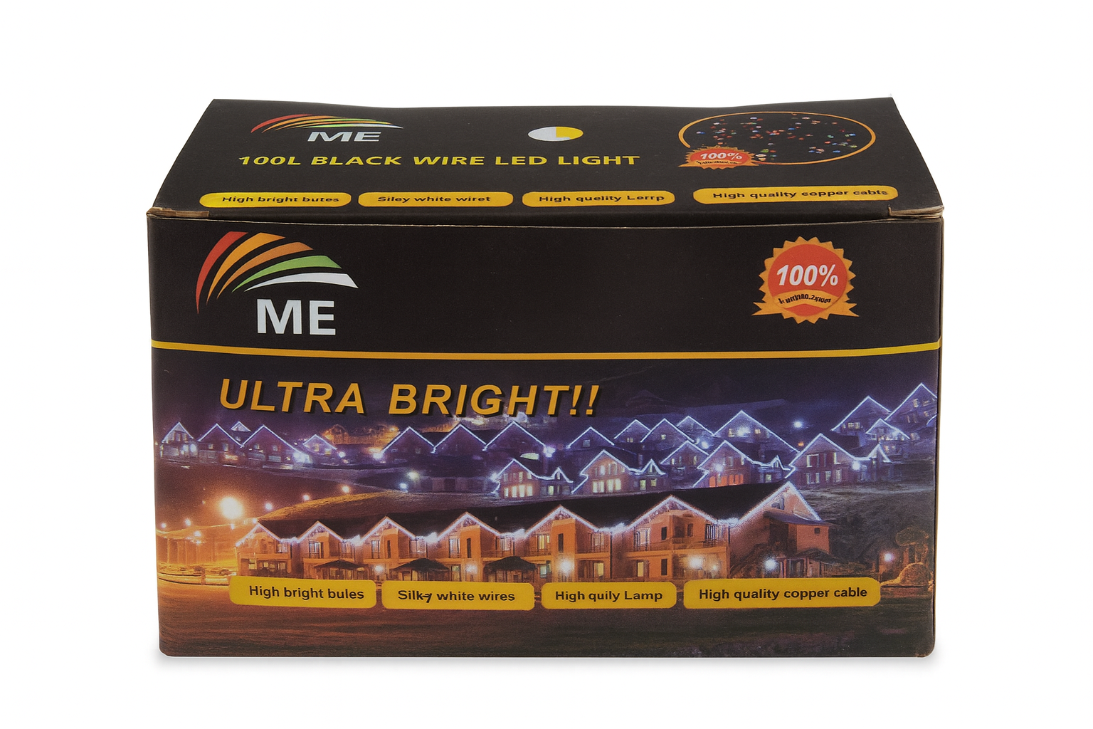 ME 100L Black Wire LED Christmas Lights